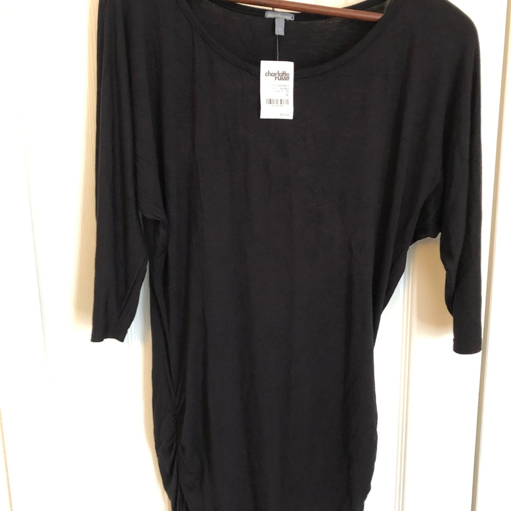 Charlotte Russe 3/4 sleeve ruched top size L